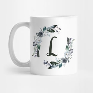 Floral Monogram L Dark Bohemian Flora Mug